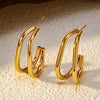 Wholesale Ladies Ushaped Geometric Ins Style 18K Gold Electroplated Stainless Steel Earrings