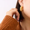 Wholesale Ladies Ushaped Geometric Titanium Steel Earrings With 18K Real Gold Electroplating