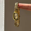 Wholesale Ladies Vintage Middle Ancient Square Quartz Gold Watch With Steel Alloy Band