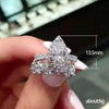 Wholesale Ladies Wedding Jewelry Copper Zircon Water Drop Pear Shaped Ring