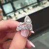 Wholesale Ladies Wedding Jewelry Copper Zircon Water Drop Pear Shaped Ring