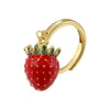 Wholesale Lady's Copper Ring Inlaid With Colored Diamond Featuring Fruit Insect Animal Zodiac Patterns And Zirconia Design
