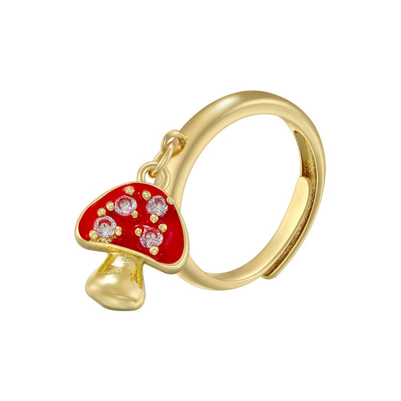 Wholesale Lady's Copper Ring Inlaid With Colored Diamond Featuring Fruit Insect Animal Zodiac Patterns And Zirconia Design