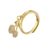 Wholesale Lady's Copper Ring Inlaid With Colored Diamond Featuring Fruit Insect Animal Zodiac Patterns And Zirconia Design