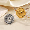 Wholesale Lady's Exaggerated Retro Geometric Round Open Stainless Steel Electroplated Ring Accessories