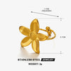 Wholesale Lady's Exquisite Flower Shaped Stainless Steel Hip Hop Ring With Electroplating
