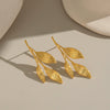 Wholesale Lady's Fresh Elegant Leaf Geometric Stainless Steel Earrings With Electroplating Jewelry