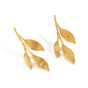 Wholesale Lady's Fresh Elegant Leaf Geometric Stainless Steel Earrings With Electroplating Jewelry