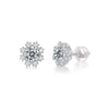 Wholesale Lady's Geometric Inlaid Moissanite 925 Silver Earrings