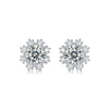 Wholesale Lady's Geometric Inlaid Moissanite 925 Silver Earrings