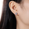 Wholesale Lady's Geometric Inlaid Moissanite 925 Silver Earrings