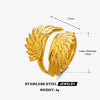 Wholesale Lady's Geometric Stainless Steel Electroplated Wing Ring