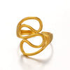 Wholesale Lady's Geometric Stainless Steel 18K Goldplated Ring