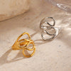 Wholesale Lady's Geometric Stainless Steel 18K Goldplated Ring
