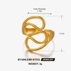 Wholesale Lady's Geometric Stainless Steel 18K Goldplated Ring