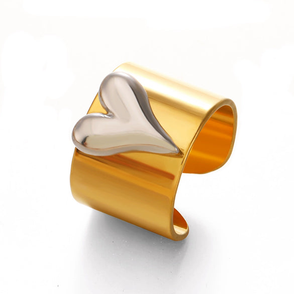 Wholesale Lady's Heartshaped Electroplated Stainless Steel Ring