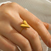 Wholesale Lady's Heartshaped Stainless Steel Ring With Electroplating