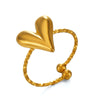 Wholesale Lady's Heartshaped Stainless Steel Ring With Electroplating