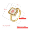 Wholesale Lady's Hiphop Style Copper Ring With Oil Dripping Process And Heartshaped Geometric Pattern