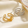 Wholesale Lady's Simple Style Heartshaped Stainless Steel Open Ring With Electroplating