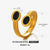 Wholesale Lady's Stainless Steel And Resin Geometric Oval Open Ring With Oil Drop Design And Electroplating
