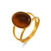 Wholesale Lady's Stainless Steel And Resin Geometric Oval Ring With Electroplating