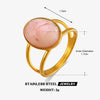 Wholesale Lady's Stainless Steel And Resin Geometric Oval Ring With Electroplating