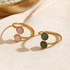 Wholesale Lady's Stainless Steel And Resin Geometric Round Ring With Electroplating Design