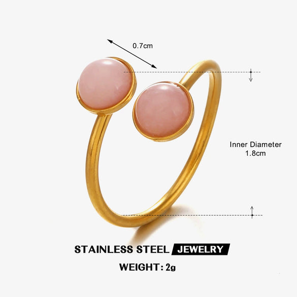 Wholesale Lady's Stainless Steel And Resin Geometric Round Ring With Electroplating Design