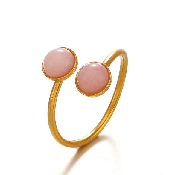 Wholesale Lady's Stainless Steel And Resin Geometric Round Ring With Electroplating Design