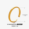 Wholesale Lady's Stainless Steel Geometric Open Ring Retro Hiphop Style 18K Goldplated Vacuum Electroplated