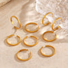 Wholesale Lady's Stainless Steel Geometric Open Ring Retro Hiphop Style 18K Goldplated Vacuum Electroplated