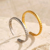 Wholesale Lady's Stainless Steel Geometric Open Ring Retro Hiphop Style 18K Goldplated Vacuum Electroplated