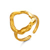 Wholesale Lady's Stainless Steel Geometric Oval Hollow Ring With 18K Gold Plated Electroplating