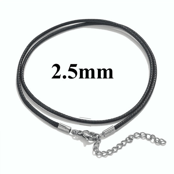 Wholesale Lanyard Necklace Stainless Steel Geometric Handmade Minimalist Wax Rope Leather Rope Pendant