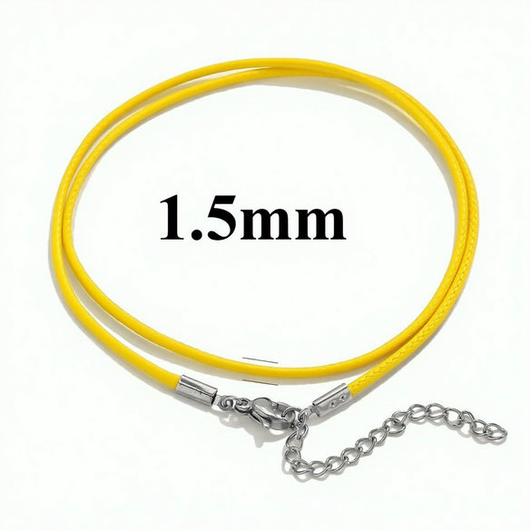 Wholesale Lanyard Necklace Stainless Steel Geometric Handmade Minimalist Wax Rope Leather Rope Pendant