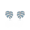Wholesale Leaf Earrings S925 Sterling Silver Inlaid Turquoise