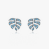 Wholesale Leaf Earrings S925 Sterling Silver Inlaid Turquoise