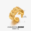 Wholesale Leaf Ring Stainless Steel Ins Style 18K Goldplated Electroplating For Women