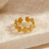 Wholesale Leaf Ring Stainless Steel 18K Gold Plated Simple Fashion Electroplated For Women