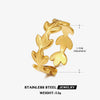 Wholesale Leaf Ring Stainless Steel 18K Gold Plated Simple Fashion Electroplated For Women
