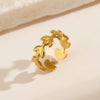 Wholesale Leaf Ring Stainless Steel 18K Gold Plated Simple Fashion Electroplated For Women