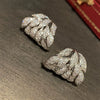 Wholesale Leaf Shaped Copper Inlaid Zircon Electroplated Light Luxury Style Women's Ear Studs Jewelry