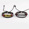 Wholesale Leather And Alloy Bracelet With Heart Pattern And Dripping Oil Treatment