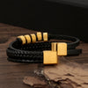 Wholesale Leather And Stainless Steel Handwoven Electroplated Bracelets For Men