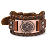 Wholesale Leather Bracelet Retro Style With Chinese Dragon And Compass Pirate Pattern For Men