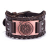 Wholesale Leather Bracelet Retro Style With Chinese Dragon And Compass Pirate Pattern For Men