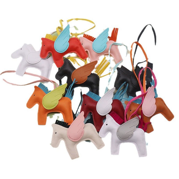 Wholesale Leather Cartoon Small Pegasus Pattern Creative Sturdy Backpack Keychain Pendant
