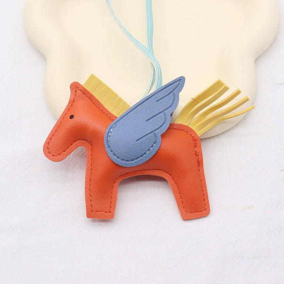 Wholesale Leather Cartoon Small Pegasus Pattern Creative Sturdy Backpack Keychain Pendant
