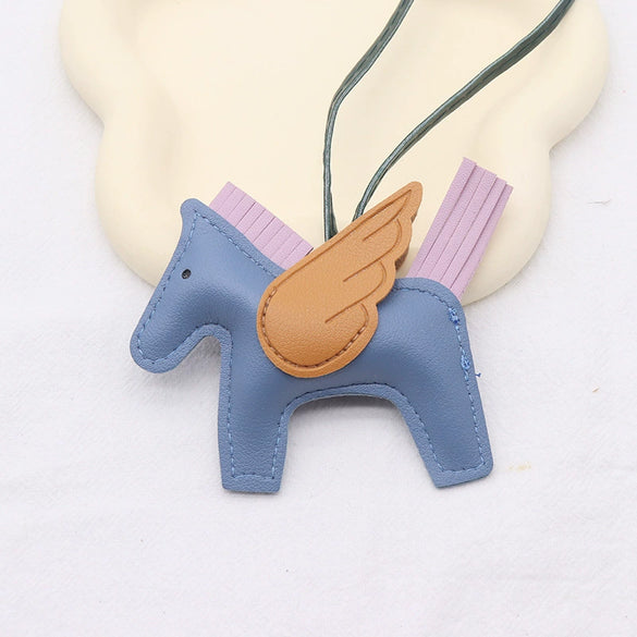 Wholesale Leather Cartoon Small Pegasus Pattern Creative Sturdy Backpack Keychain Pendant